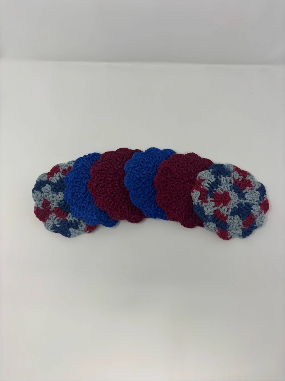 Firecracker Crochet Coasters (Set of 6)